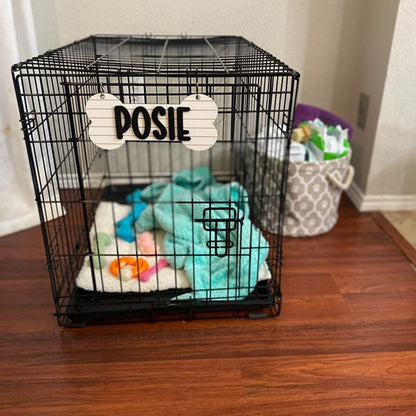 Personalized Crate Sign, Custom Dog Decor, Hanging Crate Sign, Custom Crate Sign, Dog Bone Sign