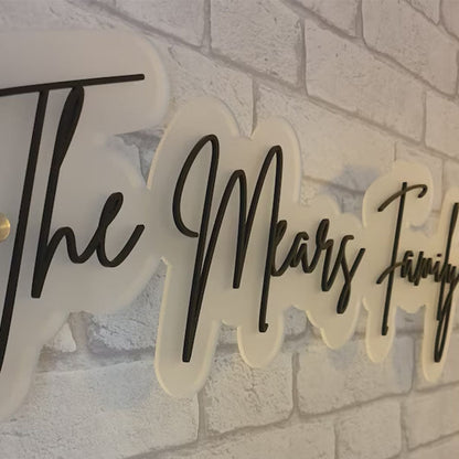 Family Name Sign, Surname Sign, 3d Family Sign, Wedding Gift