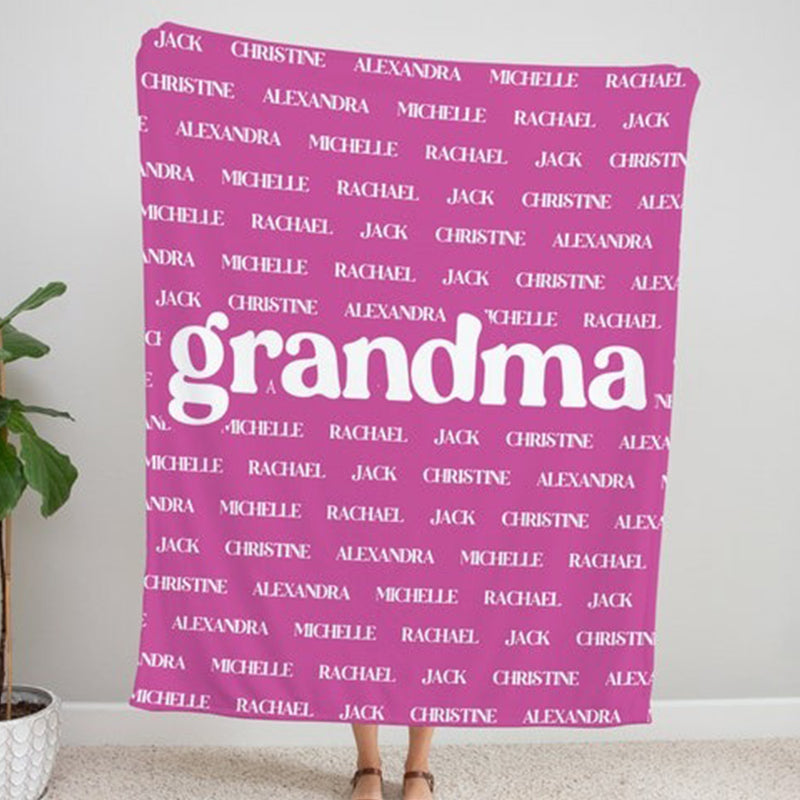 Grandma & Grandpa Blanket, Custom Name Blanket, Fleece