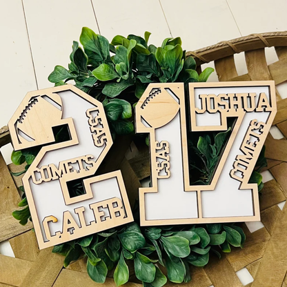 Senior Football Gift. Senior Night Gift. Jersey Number Sign. Graduation gift