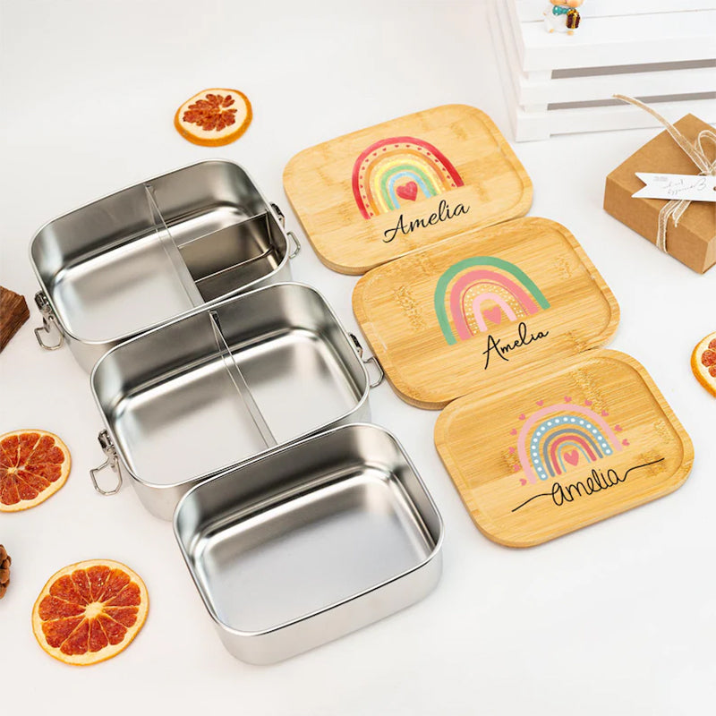 Personalized Rainbow Lunch Box for Children,Stainless Steel Lunch Box