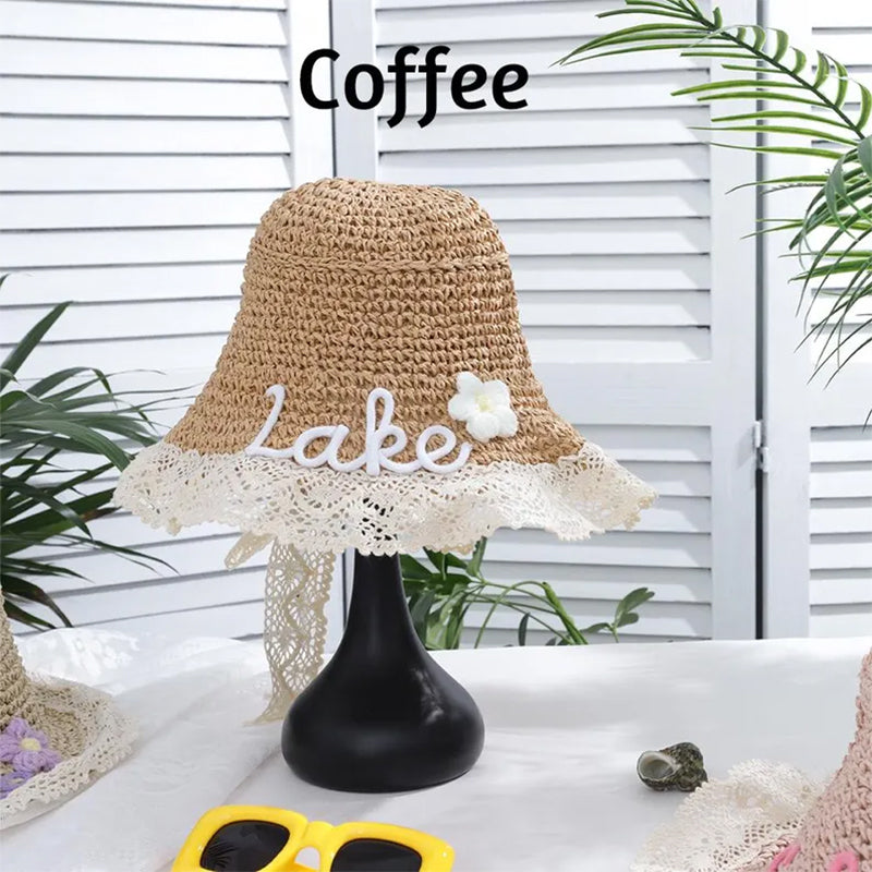 Personalized Kids Straw Hat with Name,Custom Name Baby Sun Hat