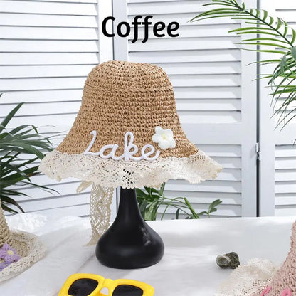 Personalized Kids Straw Hat with Name,Custom Name Baby Sun Hat