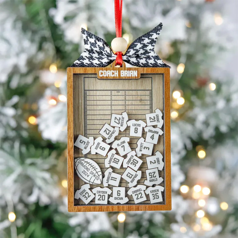Personalized 4D Football Shaker Ornament, Custom Jersey's Name & Number