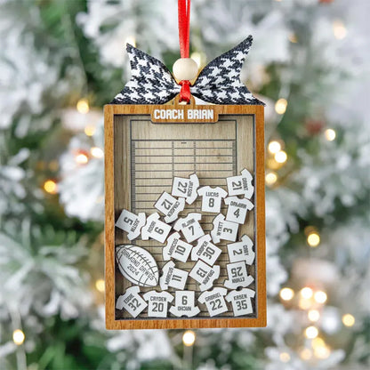 Personalized 4D Football Shaker Ornament, Custom Jersey's Name & Number