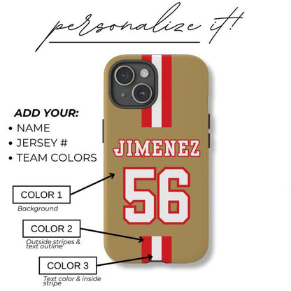 Custom Team Jersey Phone Case, Personalized Athletic Jersey Number