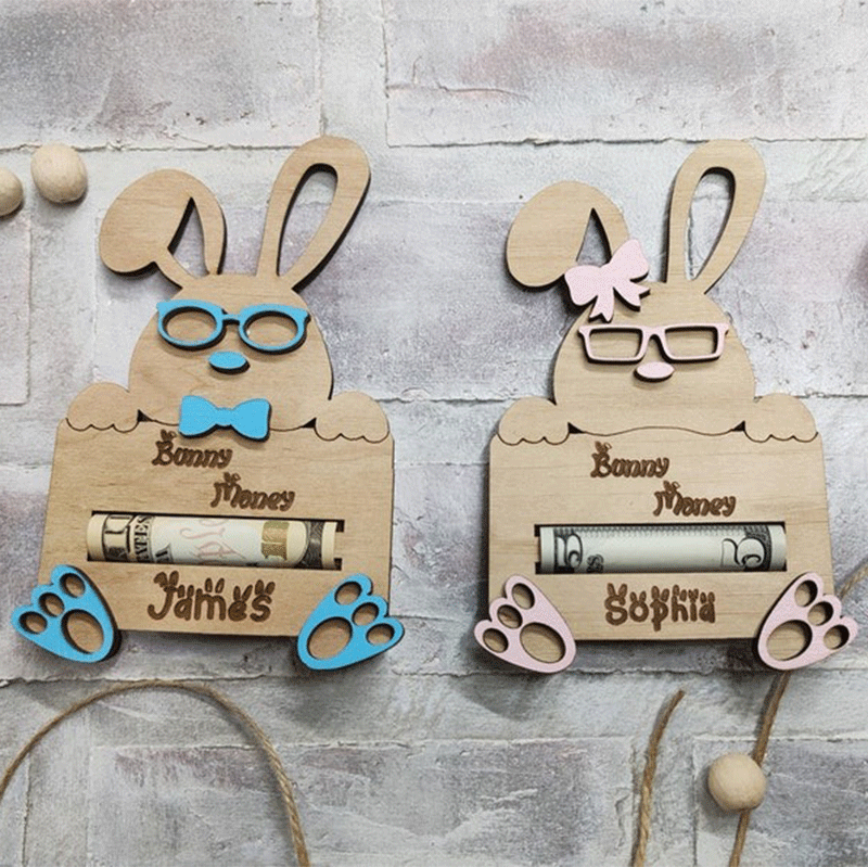 Custom Personalized Easter Bunny Money Holder