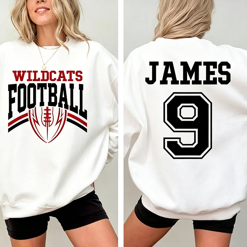Custom Football Team Name & Number Sweatshirt Football Mom Sweatshirt Football Team