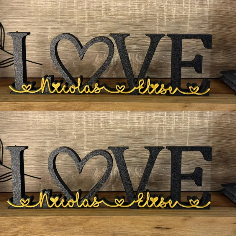 Personalized Word LOVE + First Names - Choice of Colors