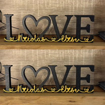 Personalized Word LOVE + First Names - Choice of Colors
