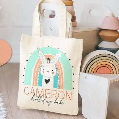 Easter Bunny Gift Bag for Kids, Custom Easter Egg Hunt Bag