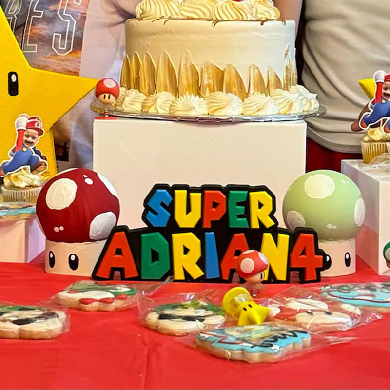 Custom Super Mario Bros inspired Name Plate