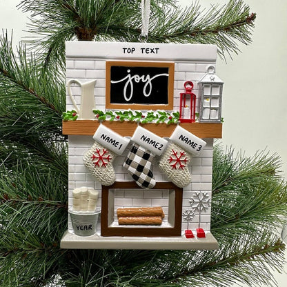 Fireplace Mantel Family Stocking Ornament