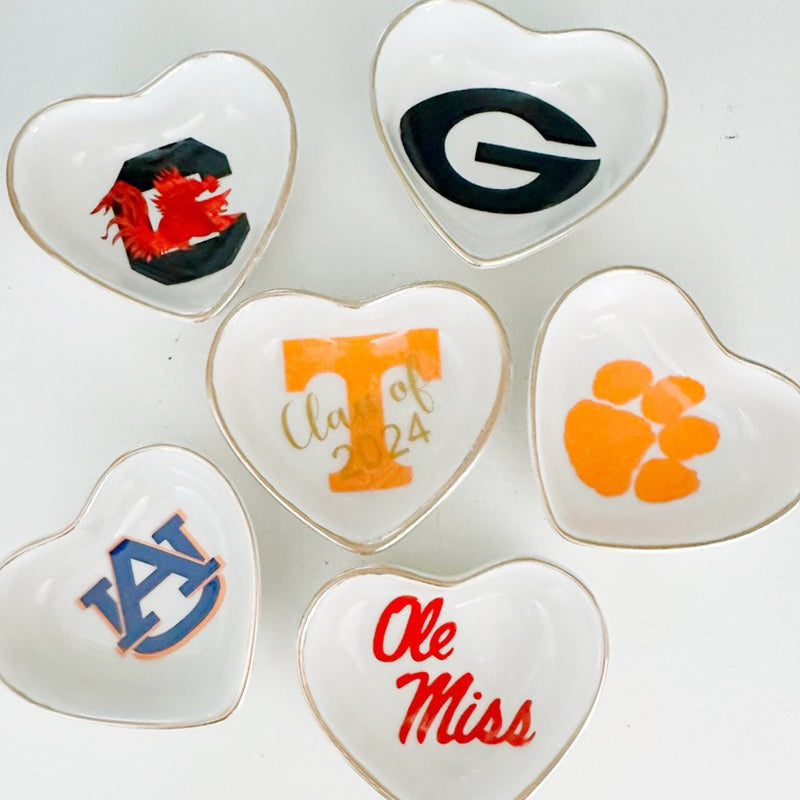 University custom trinket ring dish dorm decor graduation University jewelry