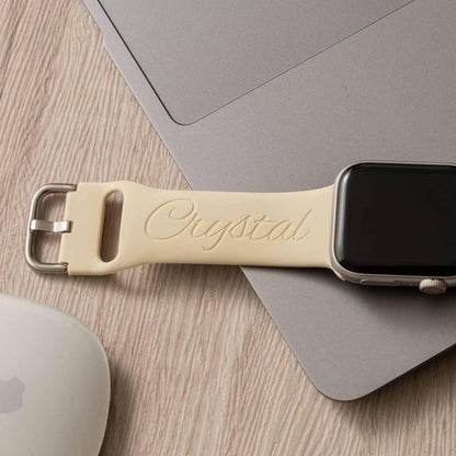 Personalized Silicone Watch Band , Engraved Mint Watch Band , Custom Name Gift