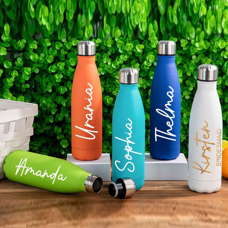 Personalized Sports Water Bottle Bridesmaid Gift Custom Insulated Bottle