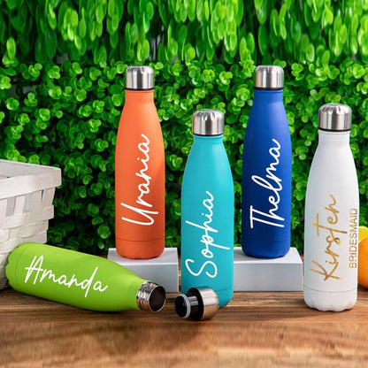 Personalized Sports Water Bottle Bridesmaid Gift Custom Insulated Bottle