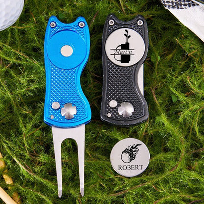 Personalized Golf Divot Tool With Ball Marker,Custom Retractable Divot Tool
