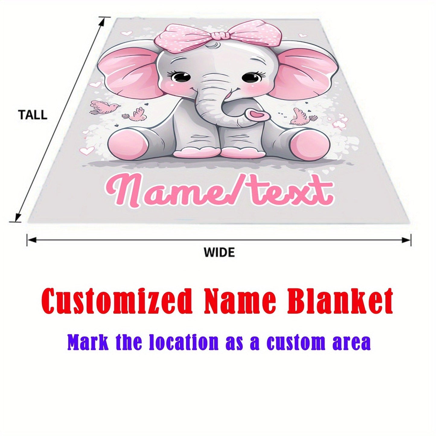 Customizable Name Elephant Blanket