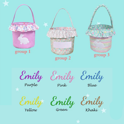 Personalized Bunny Basket: Kids Easter Gift, Toy Organizer