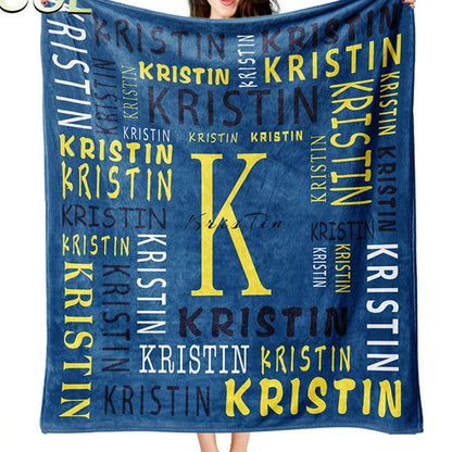 Personalized Polyester Blanket - Custom Name Blanket