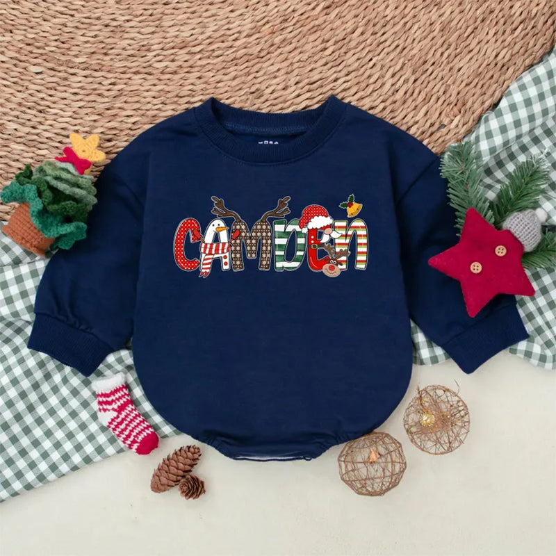 Custom Name Christmas Baby Romper