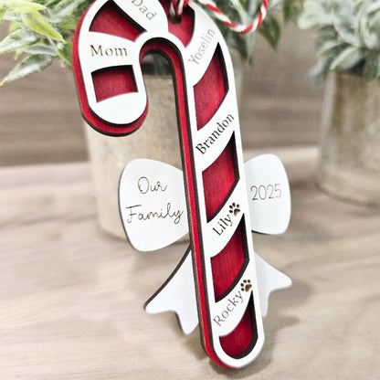 Family Christmas Ornament, 2025 Personalized Holiday Ornament for Families