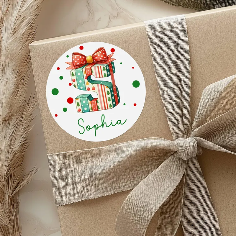 Personalized Name Christmas Gift Stickers, Gift Tag Stickers
