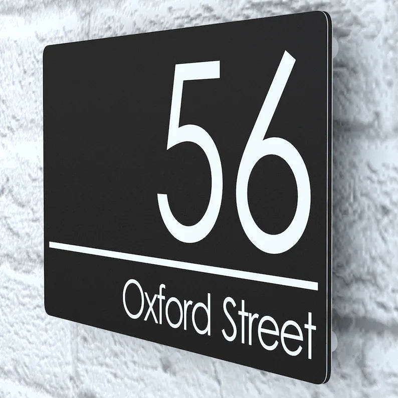 Modern Contemporary Acrylic Property Number Door Sign Plaque