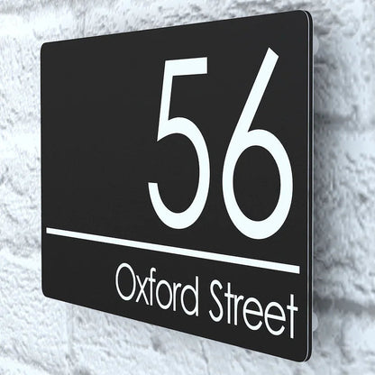 Modern Contemporary Acrylic Property Number Door Sign Plaque