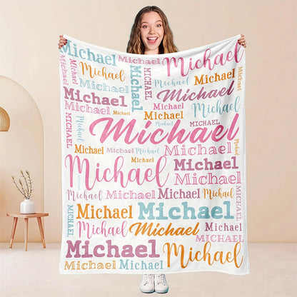 Soft Polyester Personalized Name Blanket