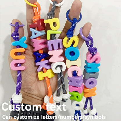 Personalized Name/Number Beaded Keyring Charm