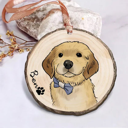 Pet Portrait Ornament, Custom Pet Ornament, Personalized Dog Ornament