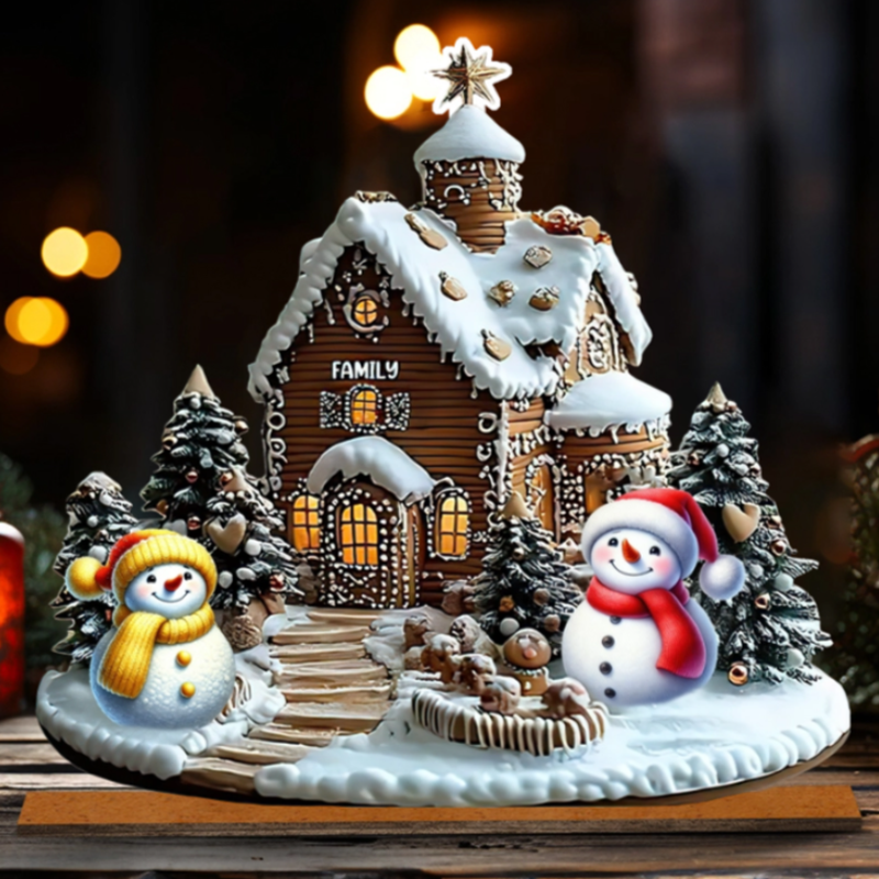 Merry Christmas Snowman - Personalized Family  Christmas Ornament