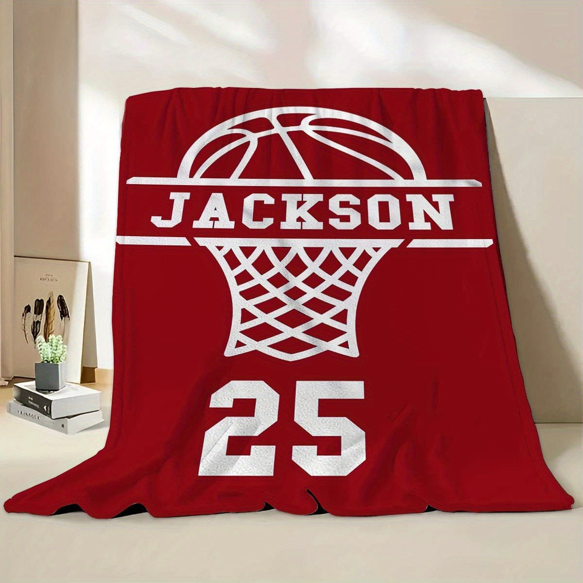 Personalized Basketball Custom Name and Number Blanket