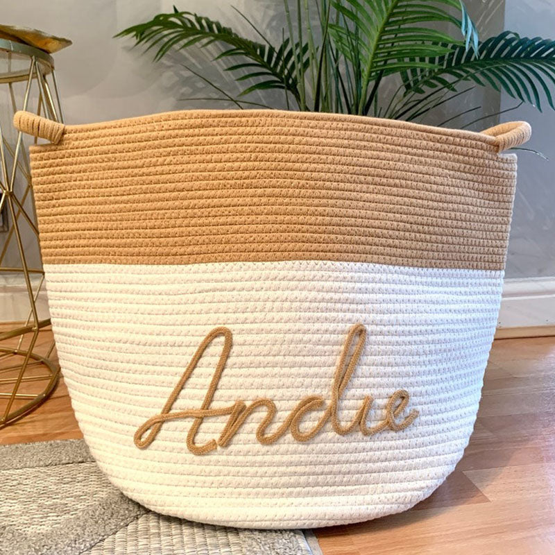 Cotton Woven Rope Personalized Baskets Customized Baby Shower Gift