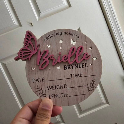 Personalized Baby Announcement Sign with Birth Stats