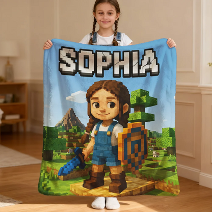 Personalized Cartoon Truck Flannel Throw Blanket