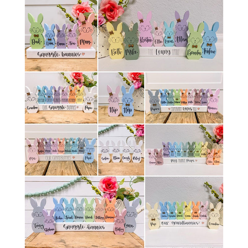 Personalized Easter Bunny Block - Chunky Wooden Easter Bunny