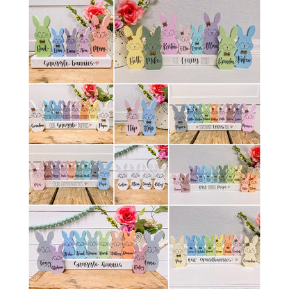 Personalized Easter Bunny Block - Chunky Wooden Easter Bunny