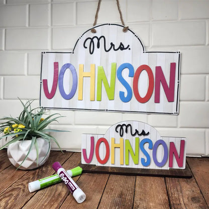 Personalized Teacher Door or Wall Sign, Classroom Sign, 3D or Print Teacher Name Sign
