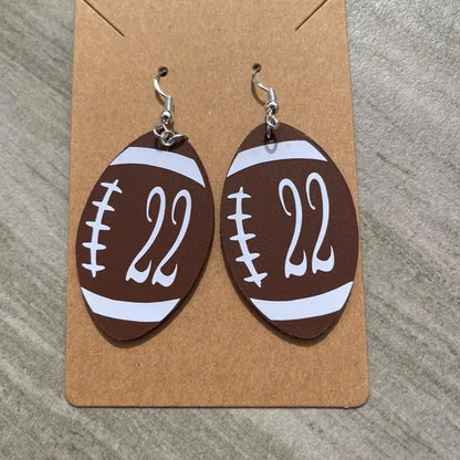 Football personalized number earrings, player number earrings