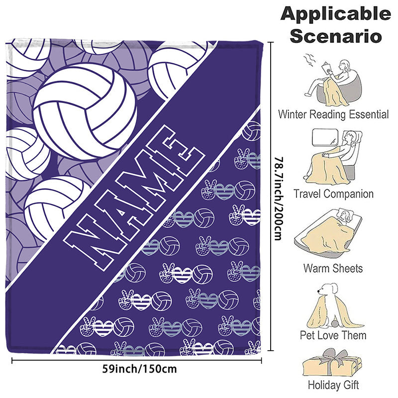 Volleyball Flannel Throw Blanket, Soft Comfortable Warm Blanket