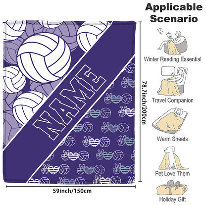 Volleyball Flannel Throw Blanket, Soft Comfortable Warm Blanket