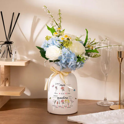 First Mom Now Grandma Vase, Nana's Garden Flower Vase
