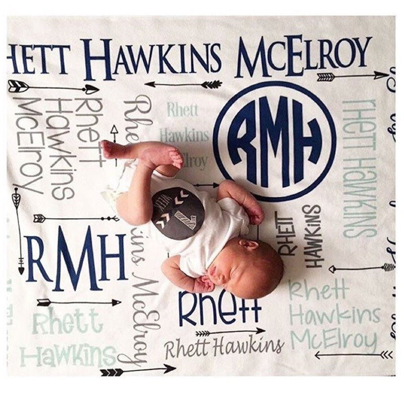 Personalized Boy Blanket - Monogram Boy Blanket
