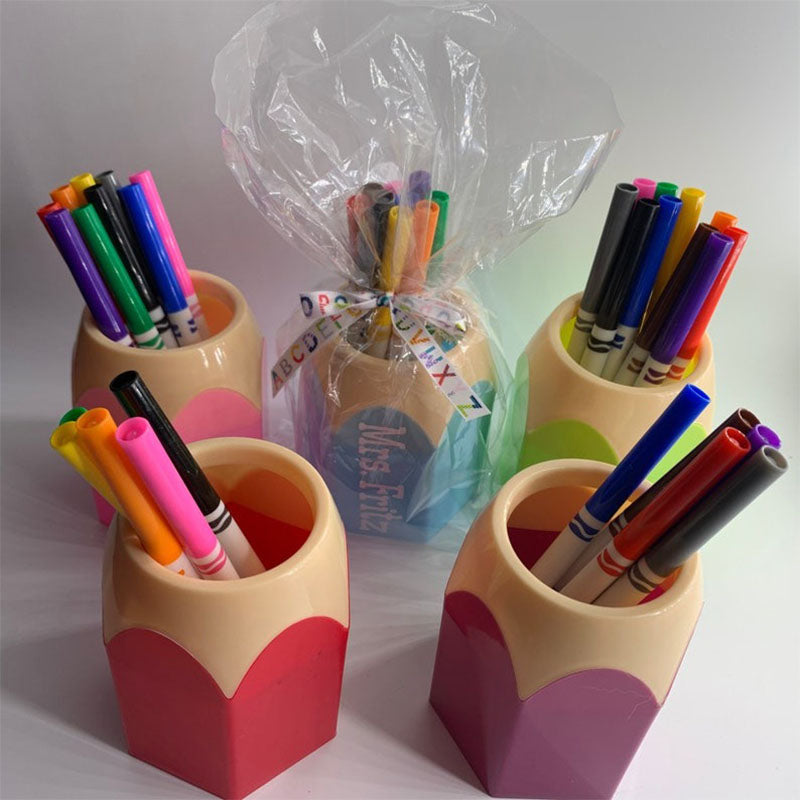 Personalized pencil holder for desk decor for classroom teacher