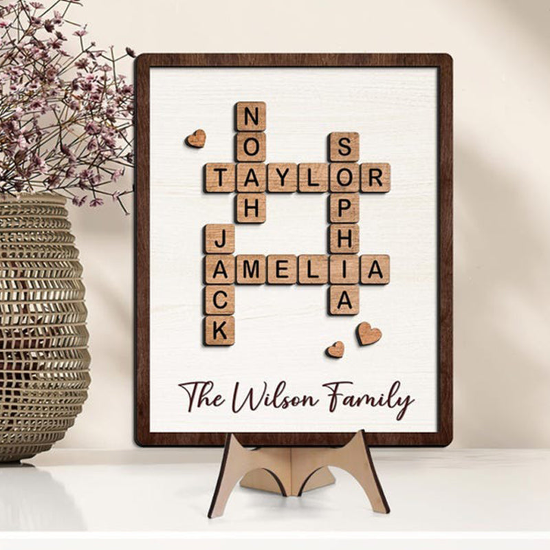 Personalized Family Puzzle Sign, Custom Family Name Sign