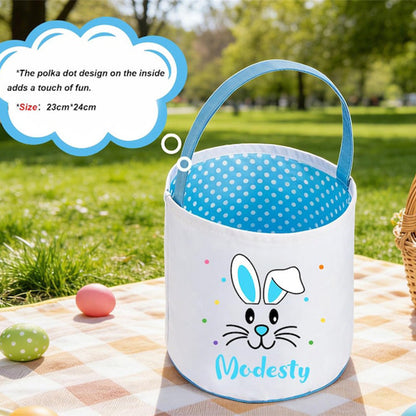 Personalized Easter Basket With Name,Custom Easter Egg Hunt Gift For Kids