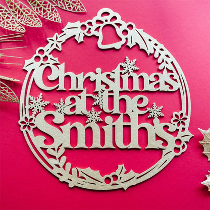 Personalised Christmas Wreath Sign